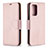 Custodia Portafoglio In Pelle Cover con Supporto B06F per Samsung Galaxy A52 4G Oro Rosa