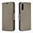 Custodia Portafoglio In Pelle Cover con Supporto B06F per Samsung Galaxy A70 Grigio