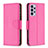 Custodia Portafoglio In Pelle Cover con Supporto B06F per Samsung Galaxy A73 5G Rosa Caldo