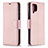 Custodia Portafoglio In Pelle Cover con Supporto B06F per Samsung Galaxy F12 Oro Rosa
