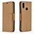 Custodia Portafoglio In Pelle Cover con Supporto B06F per Samsung Galaxy M01s Marrone