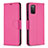 Custodia Portafoglio In Pelle Cover con Supporto B06F per Samsung Galaxy M02s Rosa Caldo