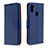 Custodia Portafoglio In Pelle Cover con Supporto B06F per Samsung Galaxy M11 Blu