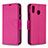 Custodia Portafoglio In Pelle Cover con Supporto B06F per Samsung Galaxy M20 Rosa Caldo