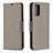 Custodia Portafoglio In Pelle Cover con Supporto B06F per Samsung Galaxy Note 20 5G Grigio