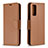 Custodia Portafoglio In Pelle Cover con Supporto B06F per Samsung Galaxy S20 FE 4G Marrone