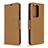 Custodia Portafoglio In Pelle Cover con Supporto B06F per Samsung Galaxy S20 Plus Marrone