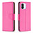 Custodia Portafoglio In Pelle Cover con Supporto B06F per Xiaomi Poco C50 Rosa Caldo