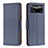 Custodia Portafoglio In Pelle Cover con Supporto B06F per Xiaomi Poco X4 Pro 5G Blu