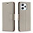 Custodia Portafoglio In Pelle Cover con Supporto B06F per Xiaomi Redmi 12 4G Grigio