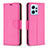 Custodia Portafoglio In Pelle Cover con Supporto B06F per Xiaomi Redmi Note 12 4G Rosa Caldo