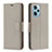 Custodia Portafoglio In Pelle Cover con Supporto B06F per Xiaomi Redmi Note 12 Turbo 5G Grigio