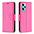 Custodia Portafoglio In Pelle Cover con Supporto B06F per Xiaomi Redmi Note 12 Turbo 5G Rosa Caldo