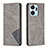 Custodia Portafoglio In Pelle Cover con Supporto B07F per Huawei Honor X7a Grigio