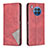 Custodia Portafoglio In Pelle Cover con Supporto B07F per Huawei Nova 8i Rosso