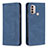 Custodia Portafoglio In Pelle Cover con Supporto B07F per Motorola Moto E30 Blu