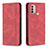 Custodia Portafoglio In Pelle Cover con Supporto B07F per Motorola Moto E30 Rosso