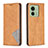 Custodia Portafoglio In Pelle Cover con Supporto B07F per Motorola Moto Edge (2023) 5G Marrone Chiaro