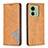 Custodia Portafoglio In Pelle Cover con Supporto B07F per Motorola Moto Edge 40 5G Marrone Chiaro