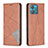 Custodia Portafoglio In Pelle Cover con Supporto B07F per Motorola Moto Edge 40 Neo 5G Marrone