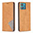 Custodia Portafoglio In Pelle Cover con Supporto B07F per Motorola Moto Edge 40 Neo 5G Marrone Chiaro
