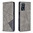 Custodia Portafoglio In Pelle Cover con Supporto B07F per Oppo A16 Grigio