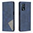 Custodia Portafoglio In Pelle Cover con Supporto B07F per Oppo A16s Blu