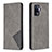 Custodia Portafoglio In Pelle Cover con Supporto B07F per Oppo Reno5 Lite Grigio