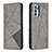 Custodia Portafoglio In Pelle Cover con Supporto B07F per Oppo Reno6 Pro 5G India Grigio