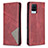 Custodia Portafoglio In Pelle Cover con Supporto B07F per Realme 8 4G Rosso