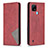 Custodia Portafoglio In Pelle Cover con Supporto B07F per Realme C21 Rosso