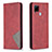 Custodia Portafoglio In Pelle Cover con Supporto B07F per Realme C25S Rosso