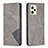 Custodia Portafoglio In Pelle Cover con Supporto B07F per Realme C35 Grigio