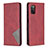 Custodia Portafoglio In Pelle Cover con Supporto B07F per Samsung Galaxy F02S SM-E025F Rosso