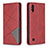 Custodia Portafoglio In Pelle Cover con Supporto B07F per Samsung Galaxy M10 Rosso