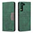 Custodia Portafoglio In Pelle Cover con Supporto B07F per Samsung Galaxy S21 FE 5G Verde