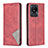 Custodia Portafoglio In Pelle Cover con Supporto B07F per Vivo Y02 Rosso