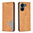 Custodia Portafoglio In Pelle Cover con Supporto B07F per Xiaomi Redmi 13C Marrone Chiaro