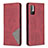 Custodia Portafoglio In Pelle Cover con Supporto B07F per Xiaomi Redmi Note 10 5G Rosso