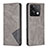 Custodia Portafoglio In Pelle Cover con Supporto B07F per Xiaomi Redmi Note 13 5G Grigio