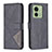 Custodia Portafoglio In Pelle Cover con Supporto B08F per Motorola Moto Edge (2023) 5G Nero