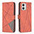 Custodia Portafoglio In Pelle Cover con Supporto B08F per Motorola Moto G73 5G Arancione