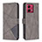 Custodia Portafoglio In Pelle Cover con Supporto B08F per Motorola Moto G84 5G Grigio