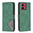 Custodia Portafoglio In Pelle Cover con Supporto B08F per Motorola Moto G84 5G Verde