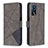 Custodia Portafoglio In Pelle Cover con Supporto B08F per Oppo A54s Grigio