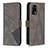 Custodia Portafoglio In Pelle Cover con Supporto B08F per Oppo F19 Grigio