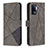 Custodia Portafoglio In Pelle Cover con Supporto B08F per Oppo F19 Pro Grigio