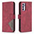 Custodia Portafoglio In Pelle Cover con Supporto B08F per Oppo Reno6 5G Rosso