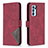 Custodia Portafoglio In Pelle Cover con Supporto B08F per Oppo Reno6 Pro 5G India Rosso