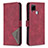 Custodia Portafoglio In Pelle Cover con Supporto B08F per Realme 7i RMX2193 Rosso